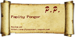 Papity Pongor névjegykártya